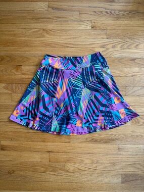 Dona Jo Colorful Tropical Print Athletic Skort Tam G Size L Tennis Golf Skirt